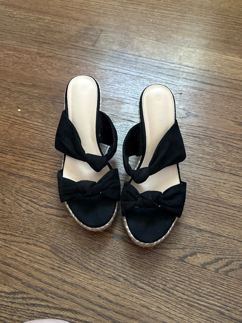 Women’s Black Knot Espadrille Slide Sandals
